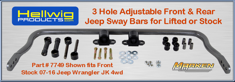 Hellwig Adjustable Front & Rear Sway Bars for Lifted & Stock Jeeps